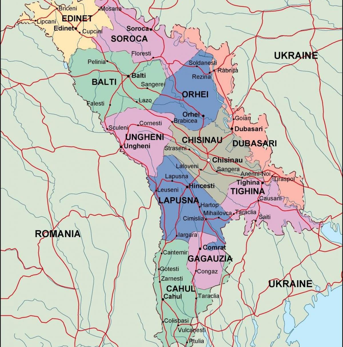 Peta Moldova politik