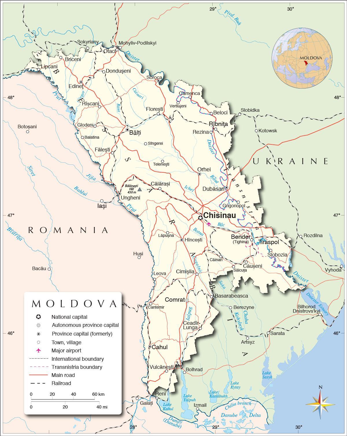 Peta dari republik Moldova
